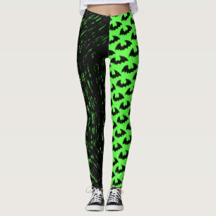 Chauves-souris et Lineart noir - Leggings verts