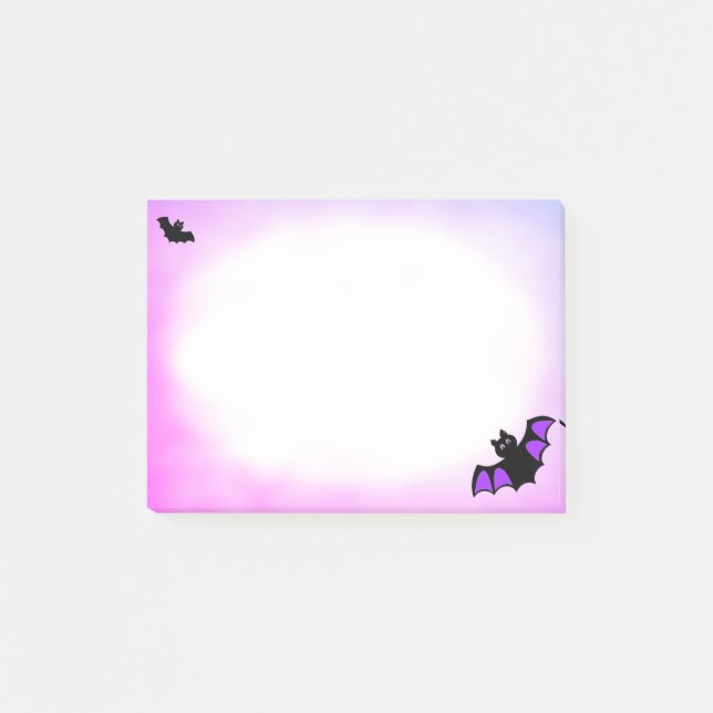 chauves-souris volantes Halloween sur post-it viol (Devant)