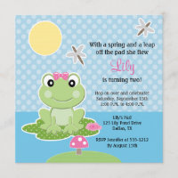 Chaux et grenouilles à bec rose Invitations d'anni