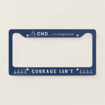 CHD Heart Sketch EKG License Plate Frame