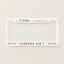 CHD Heart Sketch EKG License Plate Frame