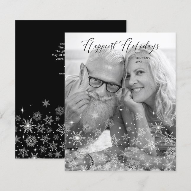 Cheap Christmas Snowflakes Happiest Holidays Photo (Devant / Derrière)