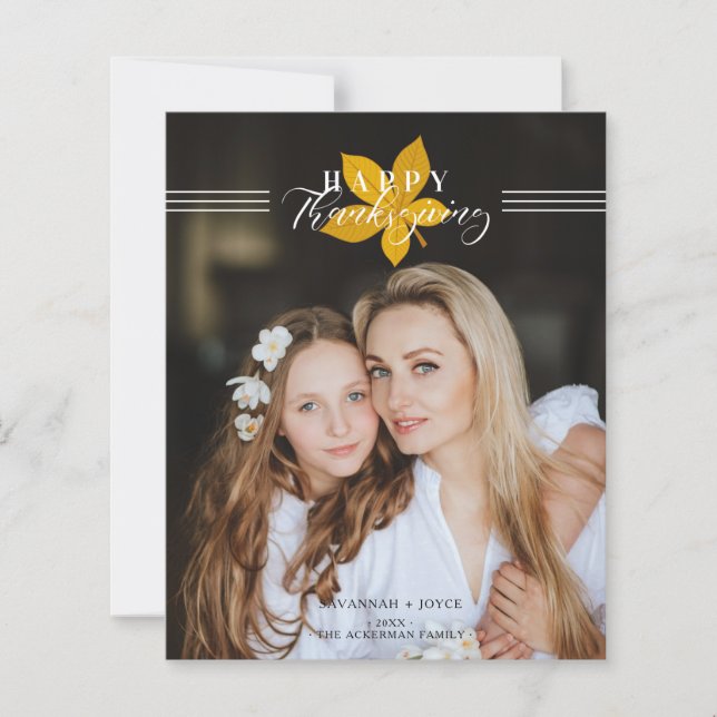 Cheap Happy Thanksgiving Script Leaves Photo (Devant)