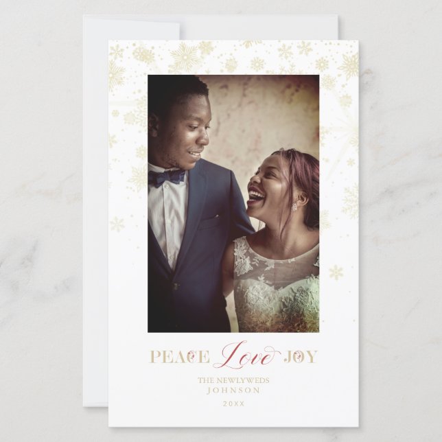 Cheap Just Married First Christmas Gold Snowflakes (Devant)