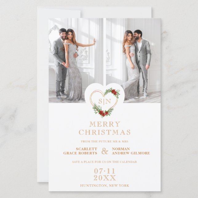 Cheap Luxury Initials Floral Christmas Heart (Devant)