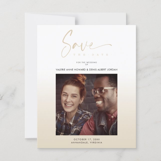 Cheap Modern Gradient Minimalist Photo Couple (Devant)
