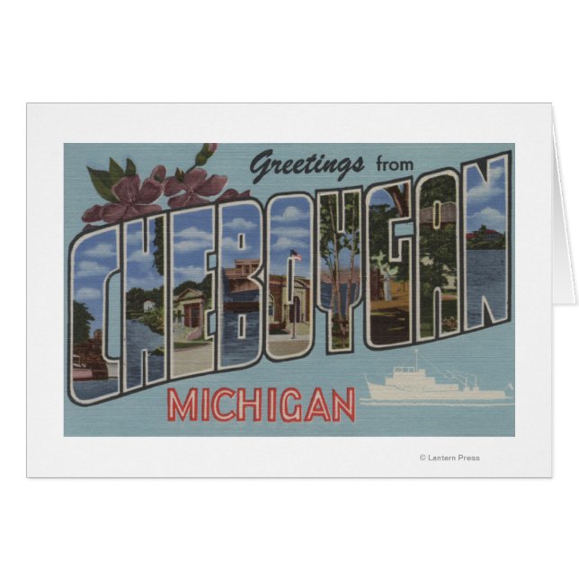 Cheboygan, Michigan - Scènes de grandes lettres (Devant horizontal)