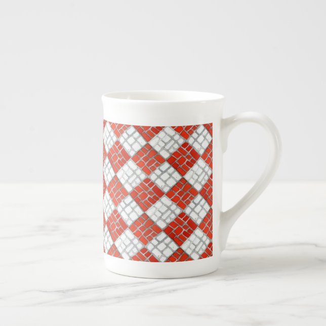 CHECK ROUGE MOSAIC Bone China Mug (Droite)