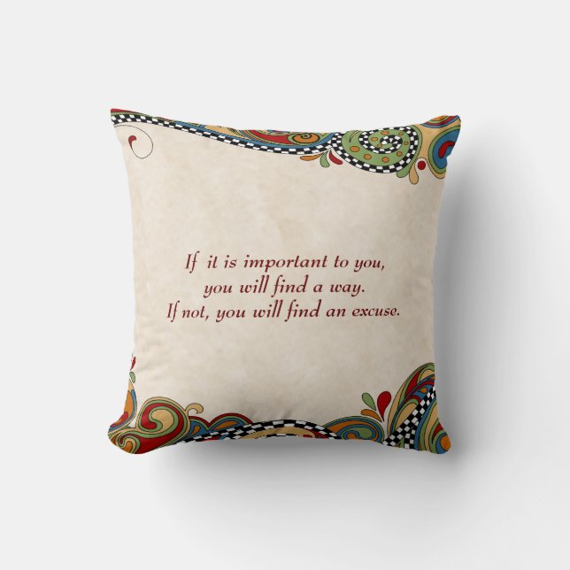 Checkerboard Whimsy Affirmation Coussin (Recto)