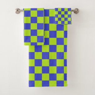 Checkered Lime Green and Blue