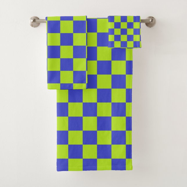Checkered Lime Green and Blue (En situation)