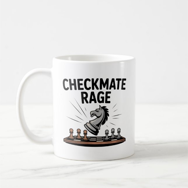 Checkmate Rage Mug – Funny Chess Gift for gamers (Gauche)