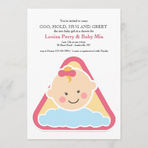 Cheeks doux Baby Girl Douche Invitation