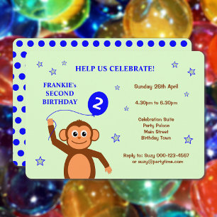 Cheeky singe deuxième anniversaire invitation