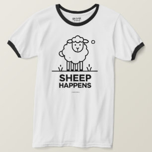 Cheep Happen Funny Line Art Ringer T-Shirt