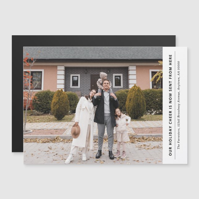 Cheer est maintenant d'ici Faire-part de vacances (Devant / Derrière)