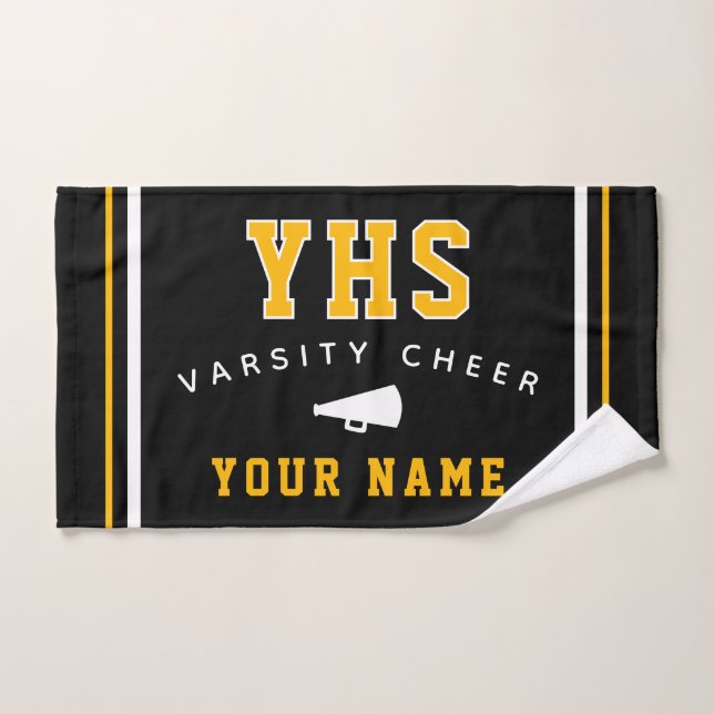Cheer Icon, Custom Name & School, Cheer Team Gift (Serviette à main)