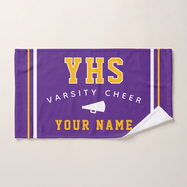 Cheer Icon, Custom Name & School, Cheer Team Gift (Serviette à main)