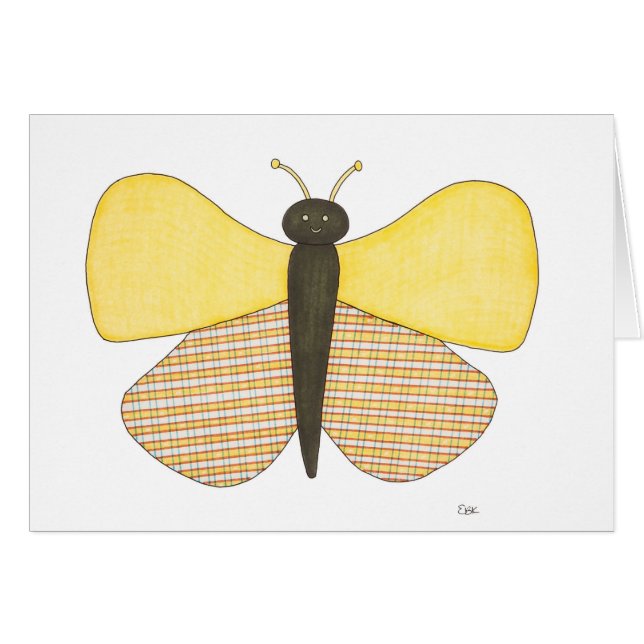 Cheerful Butterfly Notecard (Devant horizontal)