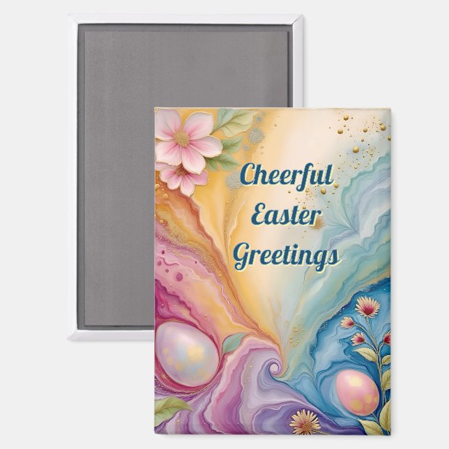 ~ CHEERFUL EASTER GREETINGS ~  Magnet (Recto/Verso)