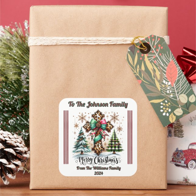 Cheerful Merry Christmas Gift Sticker (vacances)