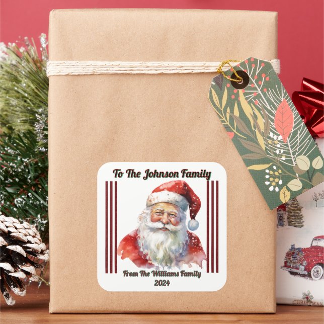 Cheerful Santa Sticker for Holiday Gifts (vacances)