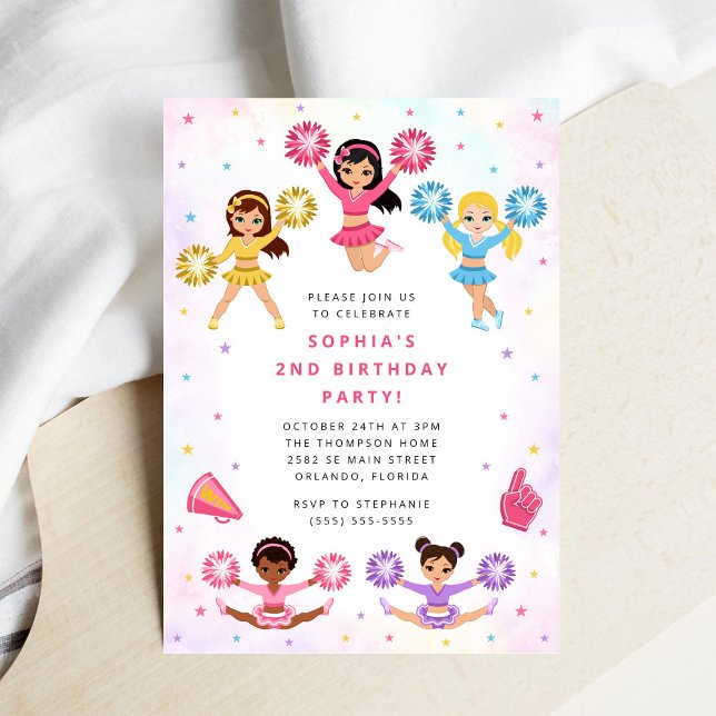 Cheerleader Girl Birthday Party Invitation (Créateur téléchargé)