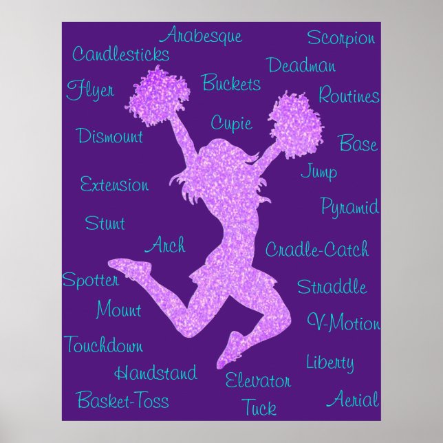 Cheerleading Terms Typography  Poster (Devant)
