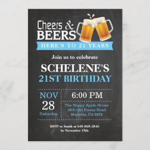 Cheers and Beers 21e Anniversaire Carte d'invitati