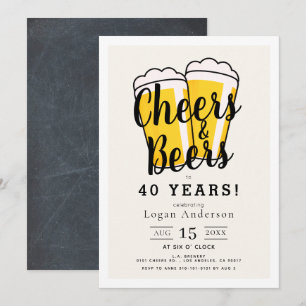 Cheers & Bières Adulte Anniversaire Invitation
