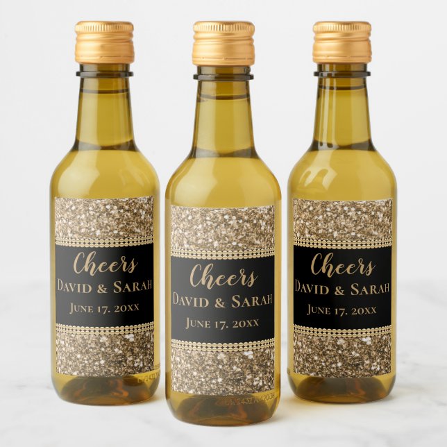 Cheers de luxe Mini Vin Étiquette or Parties scint (Bouteilles)