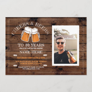 Cheers et bières Anniversaire Invitation photo du 