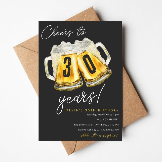 Cheers to 30 Years Birthday Invitation (Créateur téléchargé)