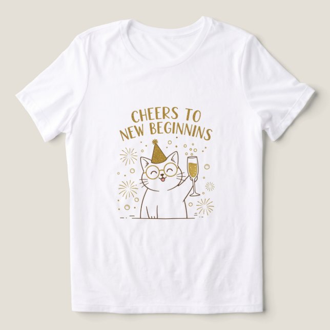 Cheers to new begin t-shirts for women (Design Recto)