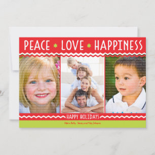 Cheery Holiday Chevron Stripes 3 Carte photo
