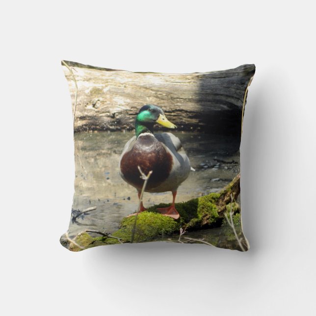 Cheery Mallard Duck (Homme) Coussin (Recto)