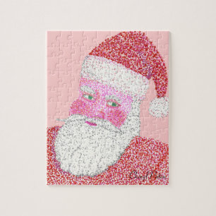 Cheery Santa Claus Pointillism Puzzle de peinture