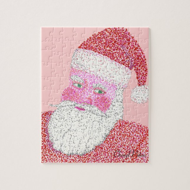Cheery Santa Claus Pointillism Puzzle de peinture (Vertical)