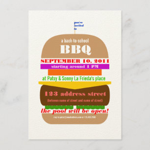 Cheeseburger BBQ Cookout Invitation Modèle