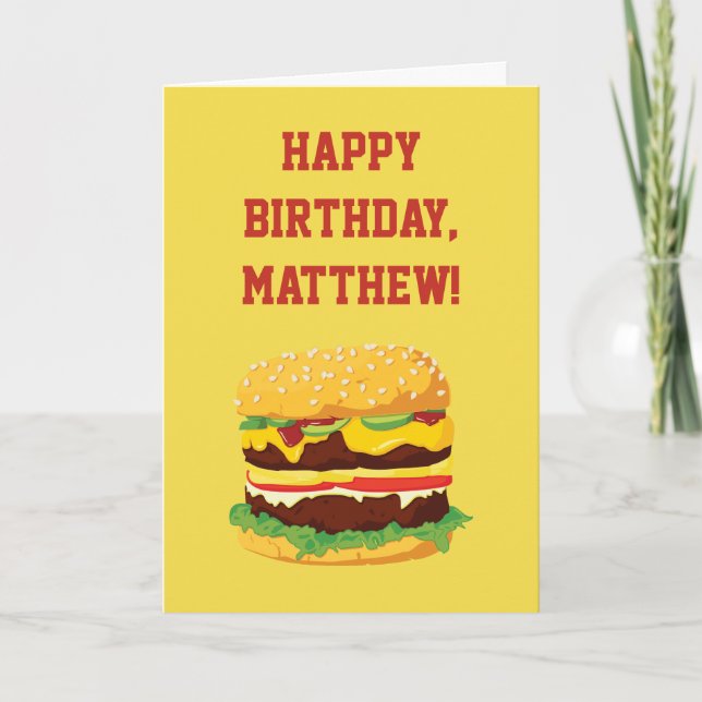 Cheeseburger Carte d'anniversaire personnalisée en (Devant)