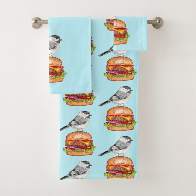 Cheeseburger Oiseau Noir Capped Chickadee Aqua (En situation)