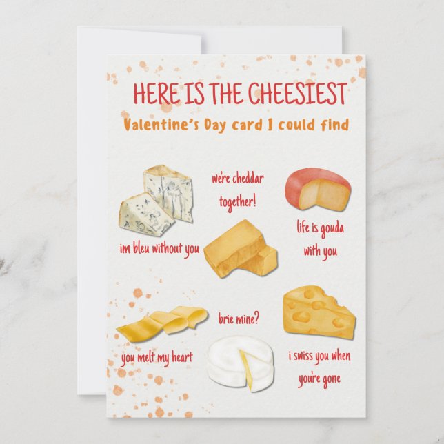 Cheesy Valentine's Day Card | Valentine's Card (Devant)