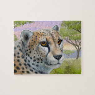 Cheetah africain sauvage sur Savannah Puzzle