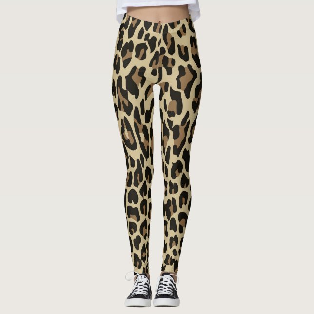Cheetah animal léopard Brown Leggings (Devant)
