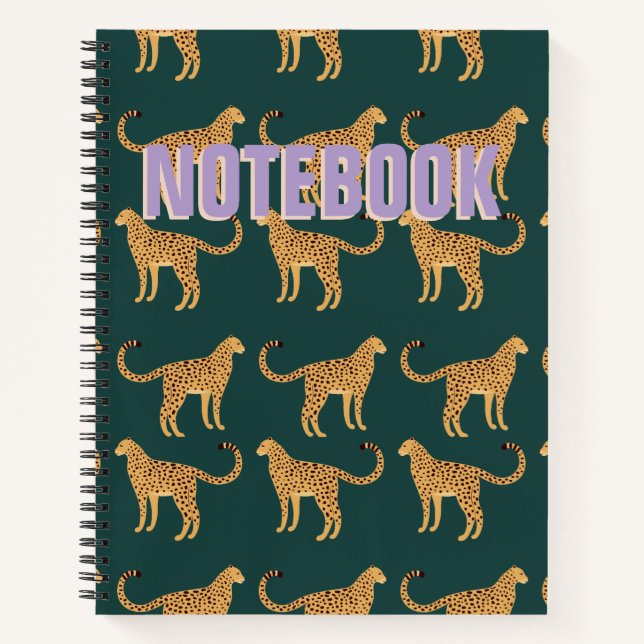 Cheetah, Carnet Spiral léopard vert (Devant)