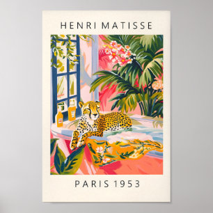 Cheetah Dans La Baignoire Poster Drôle, Mi-Siècle 