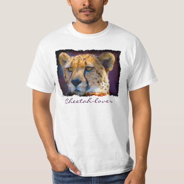 Cheetah Espèces en péril Wildlife Art T-Shirt (Devant)