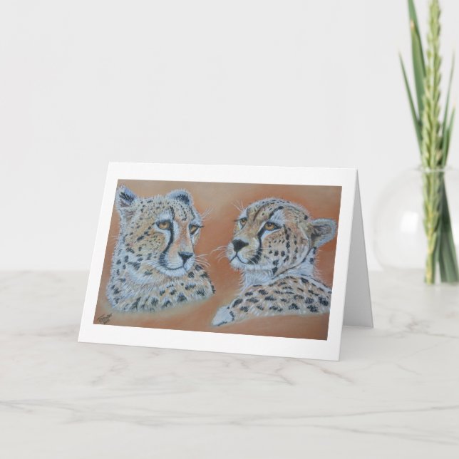 Cheetah étudie carte d'anniversaire (Devant)
