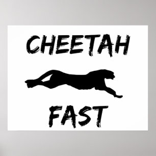 Cheetah Fast Funny Running Poster Oster Wall Art