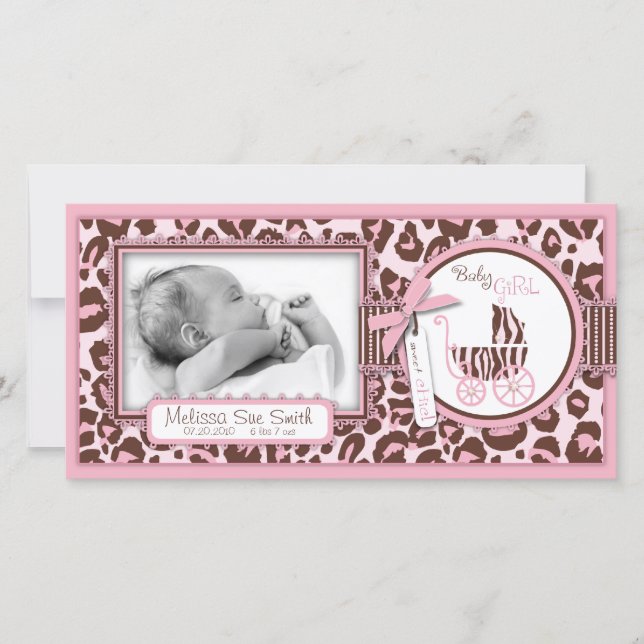 Cheetah fille Carte photo rose (Devant)